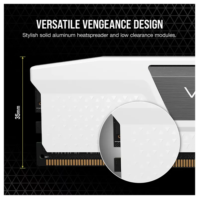 Corsair Vengeance 32GB (2x16GB) DDR5 6400MHz CL36 atminties rinkinys staliniams kompiuteriams – balta
