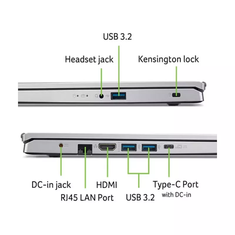 Nešiojamas kompiuteris Acer Aspire Go 15 AG15-42P-R1VS — 15,6 colio Full-HD IPS, Ryzen R7-5825U, 8GB RAM, 512GB SSD, Linux (eShell)