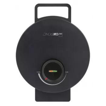 Vafelinė CLATRONIC WA 3832 – vienas apvalus vaflis, 1200 W, 20 cm plokštelės, juoda