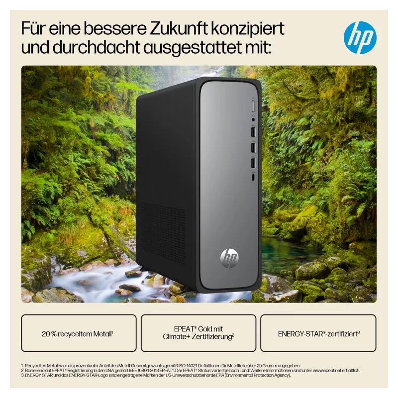HP OmniDesk S03-0032ng - Lieknas stalinis kompiuteris - Core i3-14100 - 8 GB DDR5 - 256 GB SSD - Windows 11 Home