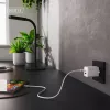 Sieninis įkroviklis DIGITUS USB GaN 45W – 1× USB-C, 1× USB-A, įėjimas 100–240V, baltas