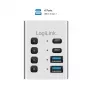 USB 3.2 Gen1 4 prievadų USB-A/C jungiklis su įjungimo/išjungimo mygtukais