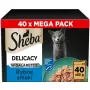 Šlapias kačių ėdalas Sheba Delicacy Žuvies skoniai drebučiuose, 40×85 g skardinės, suaugusioms katėms