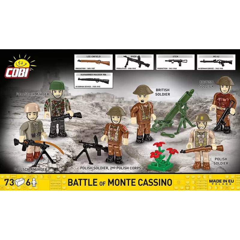 Konstruktorius Coblocks Monte Cassino mūšis COBI-2063 Istorinis karinis dioramas