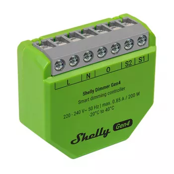 Shelly Dimmer Gen4 Green – išmanusis reguliatorius su kelių protokolų palaikymu