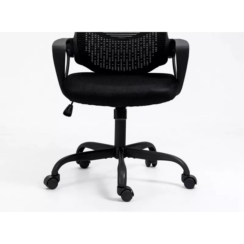 Biuro kėdė ActiveJet YK507 juoda – pasukama ergonomiška darbo kėdė, audinys/PU, reguliuojamas aukštis