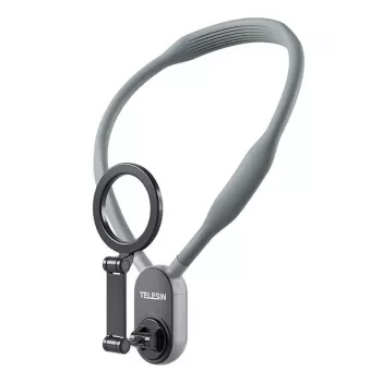 Telesin magnetinis kaklo laikiklis MNM-002, skirtas iPhone (12–16) – reguliuojamas kampas, lengvas