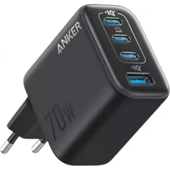Anker Zolo 70W įkroviklis 4 prievadai 3x USB-C 1x USB-A GaN juodas