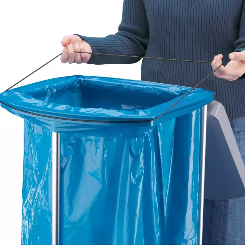 Laisvai stovintis šiukšlių maišų laikiklis Hailo ProfiLine MSS XXXL – vidaus naudojimui, aliuminis/metalas/plastikas, 430×450×970 mm