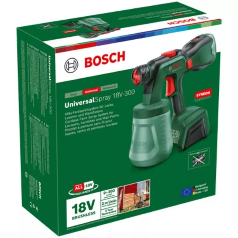 Baterijinis purškimo pistoletas UniversalSpray 18V-300 solo (Žalias, be akumuliatoriaus ir įkroviklio, POWER FOR ALL ALLIANCE)