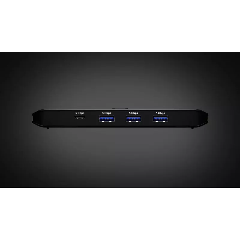 USB 3.2 Gen1 2x4 dalijimosi jungiklis ATEN US5324 su A ir C pagrindiniais prievadais bei 4 įrenginių prievadais