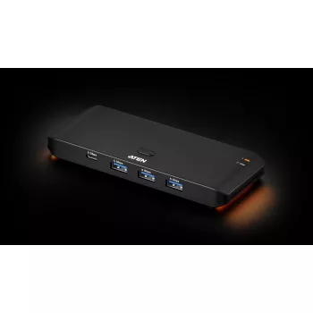 USB 3.2 Gen1 2x4 dalijimosi jungiklis ATEN US5324 su A ir C pagrindiniais prievadais bei 4 įrenginių prievadais