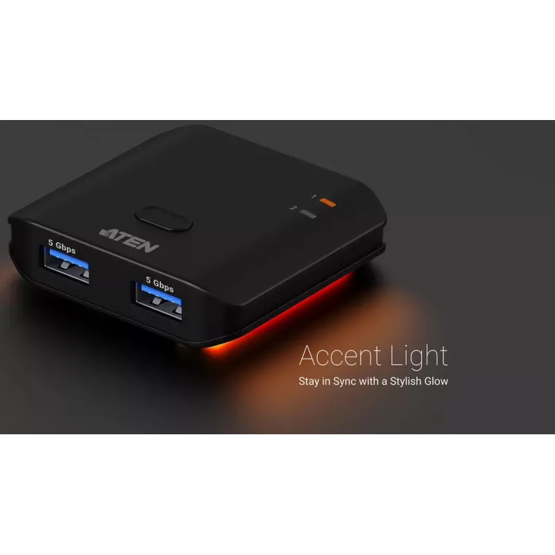 USB 3.2 Gen 1 2x2 dalijimosi jungiklis ATEN US4322 — 2 šeimininkai / 2 įrenginiai, Type-A