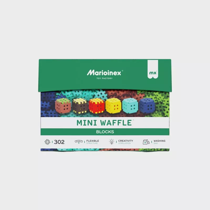 Konstruktorius Marioinex Mini Waffle 302 dalys – sukraunami tarpusavyje sujungiami blokeliai