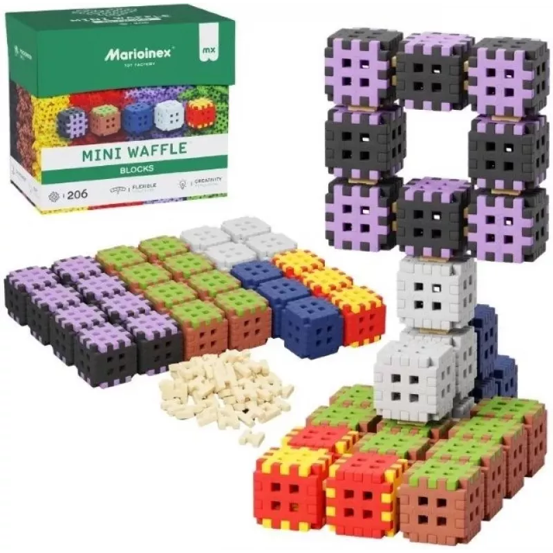 Konstruktorius Marioinex Mini Waffle 206 dalių – vaikų statybų rinkinys