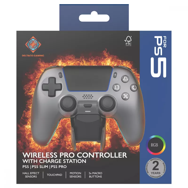 Deltaco Gaming GAM-199-STEELGRAY – belaidis žaidimų pultas PS5, Android ir iOS