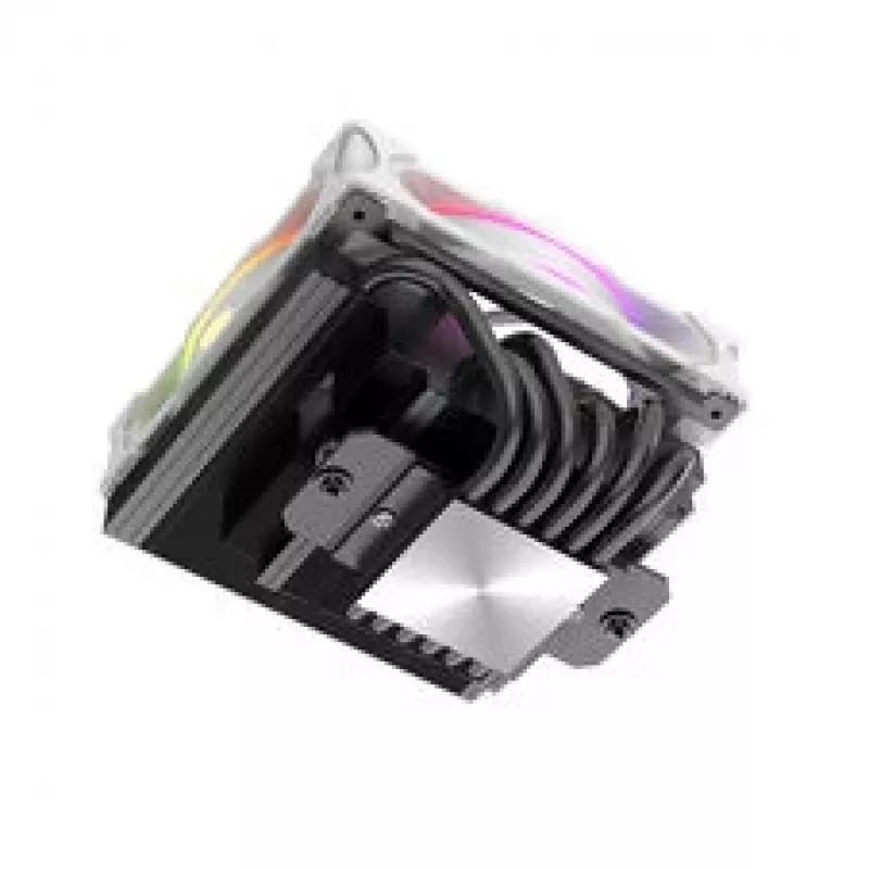 Akasa SOHO H6L RGB baltas – žemo profilio procesoriaus aušintuvas su RGB ventiliatoriumi, tinkamas mini-ITX kompaktinėms sistemoms