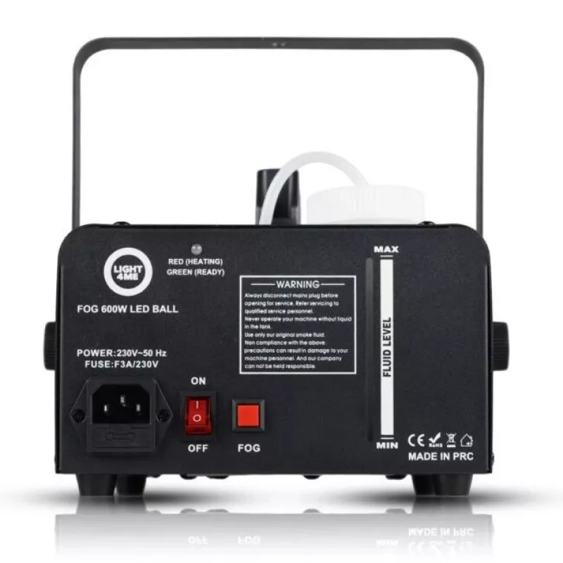 LIGHT4ME FOG 600W LED BALL - Dūmų mašina su LED rutuliu ir nuotolinio valdymo pultu
