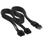 Corsair Premium Sleeved 2x 8-Pin į 12V-2x6 kabelis, Type-4 maitinimo šaltiniams - juoda