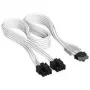 Corsair Premium Sleeved 2x 8-Pin į 12V-2x6 kabelis, skirtas Type-4 maitinimo šaltiniams - Baltas