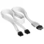 Corsair Premium Sleeved 2x 8-Pin į 12V-2x6 kabelis, skirtas Type-5 maitinimo šaltiniui - Baltas