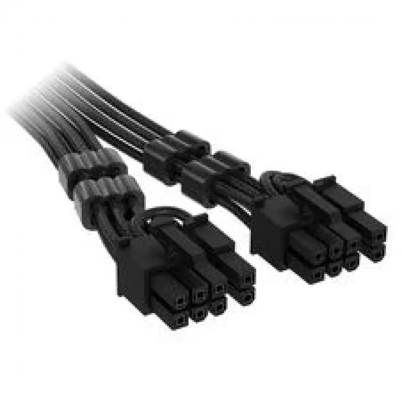 Corsair Premium Sleeved 12V-2x6 į 2x 6+2 kontaktų PCIe kabelis, universalus - juodas