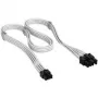 Corsair Premium Sleeved 6+2 kontaktų PCIe kabelis, skirtas Type-5 maitinimo šaltiniui – baltas