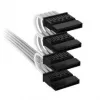 Corsair Premium Sleeved 4x SATA maitinimo laidas, Type-5 maitinimo blokams – Baltas