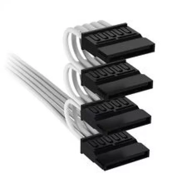 Corsair Premium Sleeved 4x SATA maitinimo laidas, Type-5 maitinimo blokams – Baltas