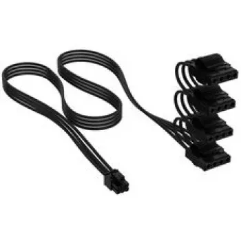 Corsair Premium Sleeved 4x 4 kaiščių Molex laidas, skirtas Type-5 maitinimo šaltiniui - juodas