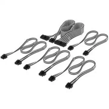 Corsair laidų rinkinys, Type 4, DC Cable Starter Kit, atskirai apvilkti - juoda / balta