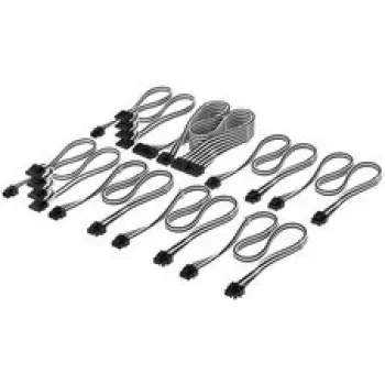 Corsair laidų rinkinys, Type 4, DC Cable Pro Kit, individualiai pintas - juoda / balta