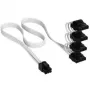 Corsair laidas, Type 4, PATA maitinimo jungtys, 450mm, 550mm, 650mm, 750mm, individualiai apvyniotas - Baltas