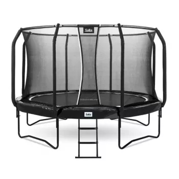 Tramplinas Salta First Class apvalus 366 cm, fitneso batutas, juodas, modelis 5373A