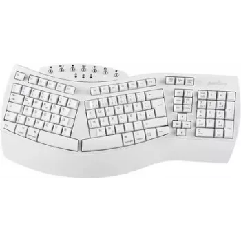 Belaidė klaviatūra Perixx 11615 RF Wireless + Bluetooth QWERTY prancūzų – vokiečių – ispanų – JK anglų – JAV anglų balta (PERIBOARD-612W DE)