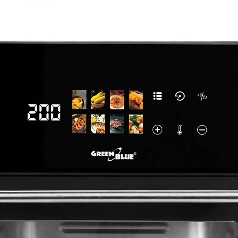 GreenBlue GB950 oro gruzdintuvė 1800W, 10 L talpa, 8 programų, liečiamasis skydelis, laikmatis, juoda