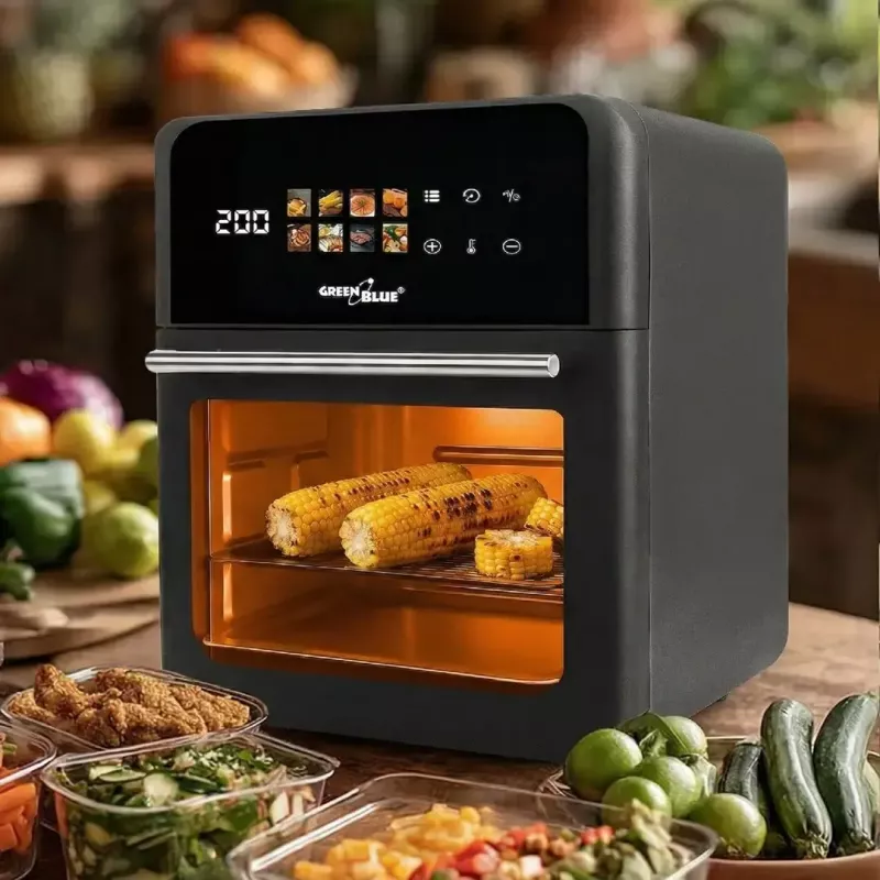 GreenBlue GB950 oro gruzdintuvė 1800W, 10 L talpa, 8 programų, liečiamasis skydelis, laikmatis, juoda