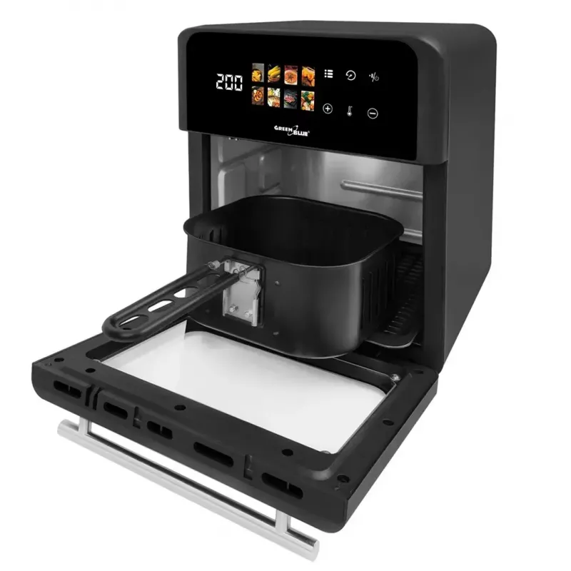 GreenBlue GB950 oro gruzdintuvė 1800W, 10 L talpa, 8 programų, liečiamasis skydelis, laikmatis, juoda