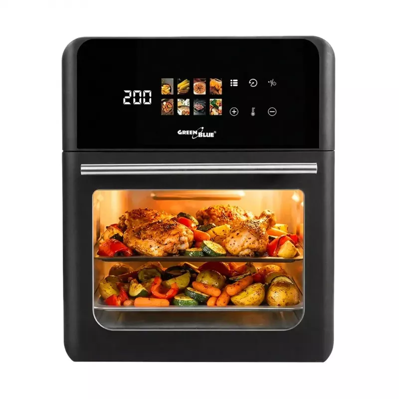 GreenBlue GB950 oro gruzdintuvė 1800W, 10 L talpa, 8 programų, liečiamasis skydelis, laikmatis, juoda