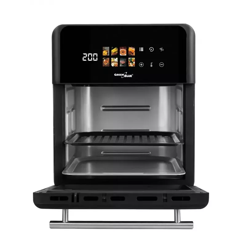 GreenBlue GB950 oro gruzdintuvė 1800W, 10 L talpa, 8 programų, liečiamasis skydelis, laikmatis, juoda