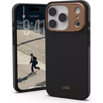 UAG Urban Armor Gear FIBR ARMR MagSafe Dėklas | Apple iPhone 17 Pro | kevlar grafitas/bronza | 114555113985