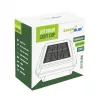 Saulės energijos LED stulpinis šviestuvas GreenBlue GB128 WW, 3200K neutrali balta, vokinis gaubtas, 100x100mm, juodas
