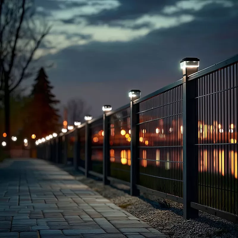 Saulės energijos LED stulpinis šviestuvas GreenBlue GB128 WW, 3200K neutrali balta, vokinis gaubtas, 100x100mm, juodas
