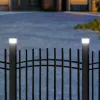 Saulės energijos LED stulpinis šviestuvas GreenBlue GB128 WW, 3200K neutrali balta, vokinis gaubtas, 100x100mm, juodas
