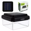 Saulės energijos LED stulpinis šviestuvas GreenBlue GB128 WW, 3200K neutrali balta, vokinis gaubtas, 100x100mm, juodas