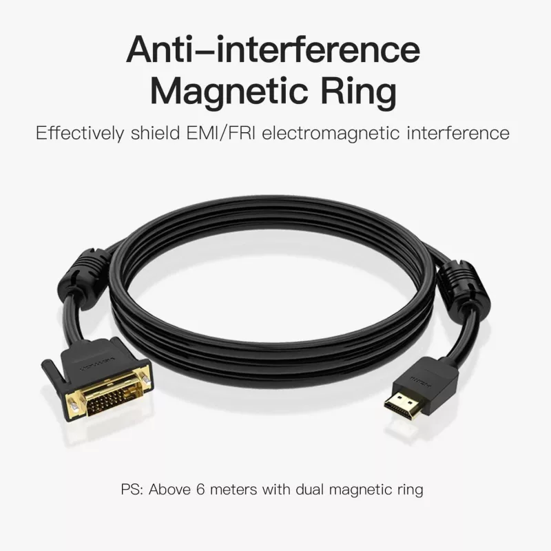 HDMI į DVI laidas 5 m / juodas Vention