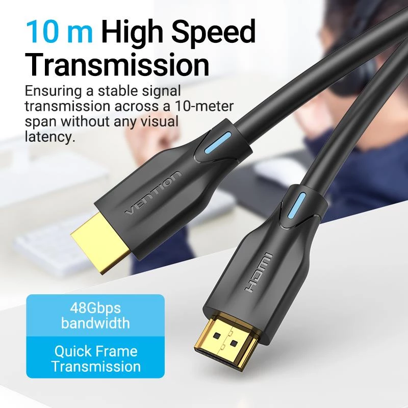 HDMI kabelis 8K/1M Juodas Aanbf Vention