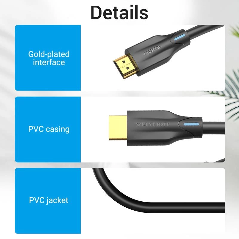HDMI kabelis 8K/1M Juodas Aanbf Vention