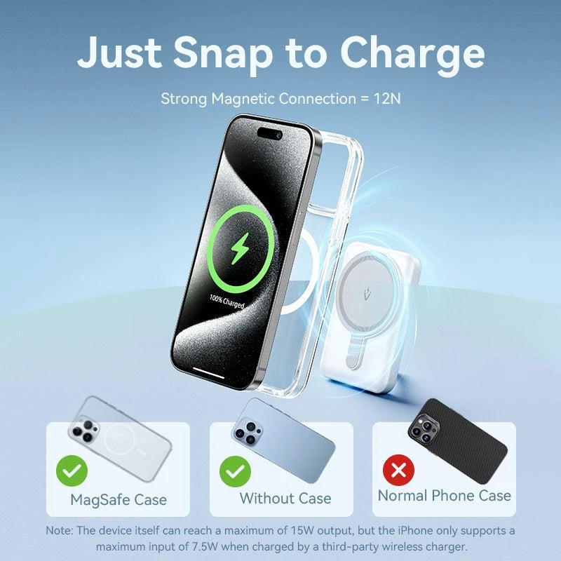 Power Bank Wrl 5000 mAh 20 W Magnetinis Juodas FHSB0 Vention