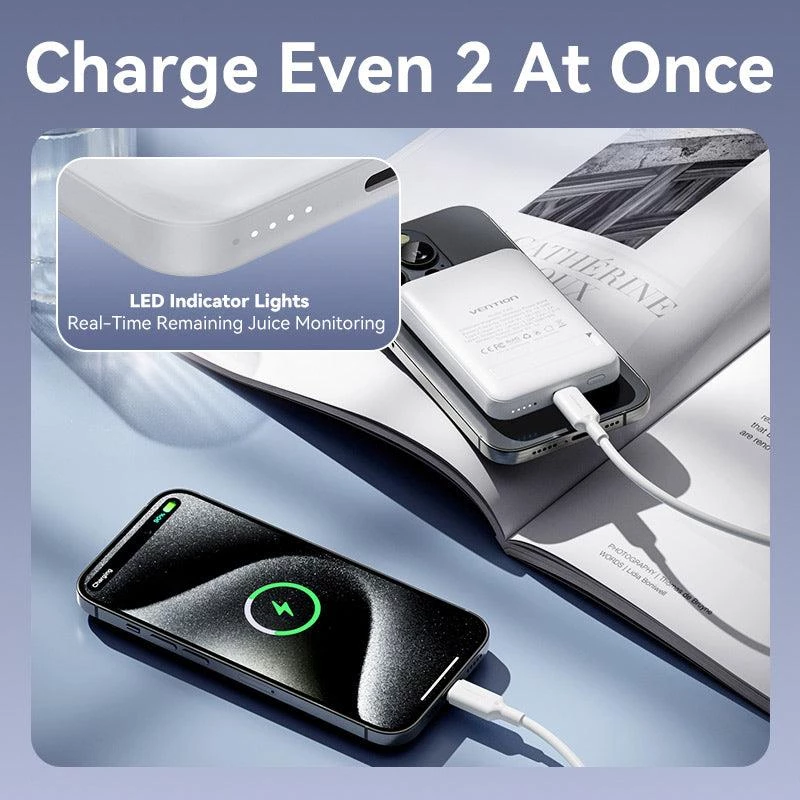 Power Bank Wrl 5000 mAh 20 W Magnetinis Juodas FHSB0 Vention